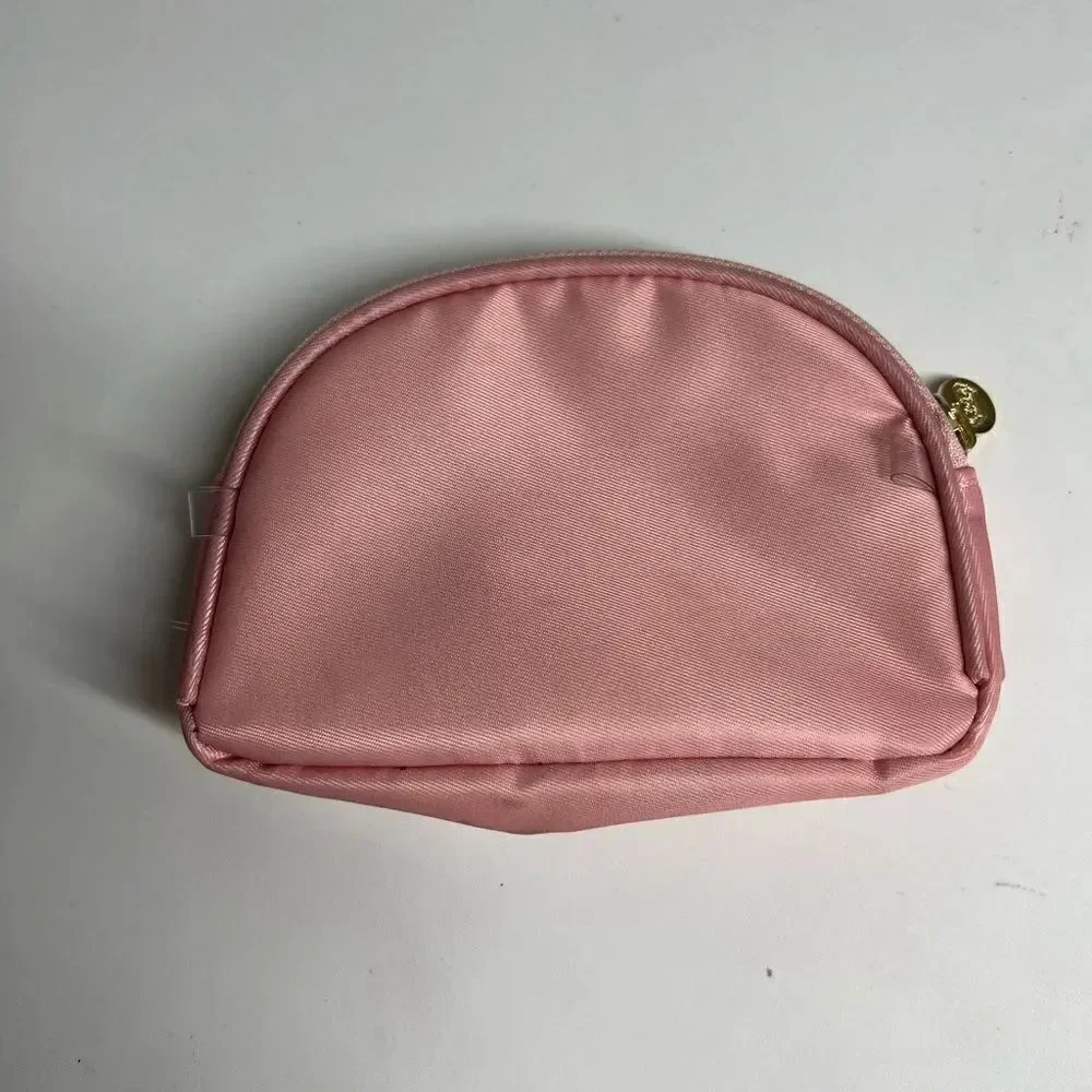 Juicy Couture Cosmetic Make Up Bag Pink Gold Zip Spellout Logo Preowned